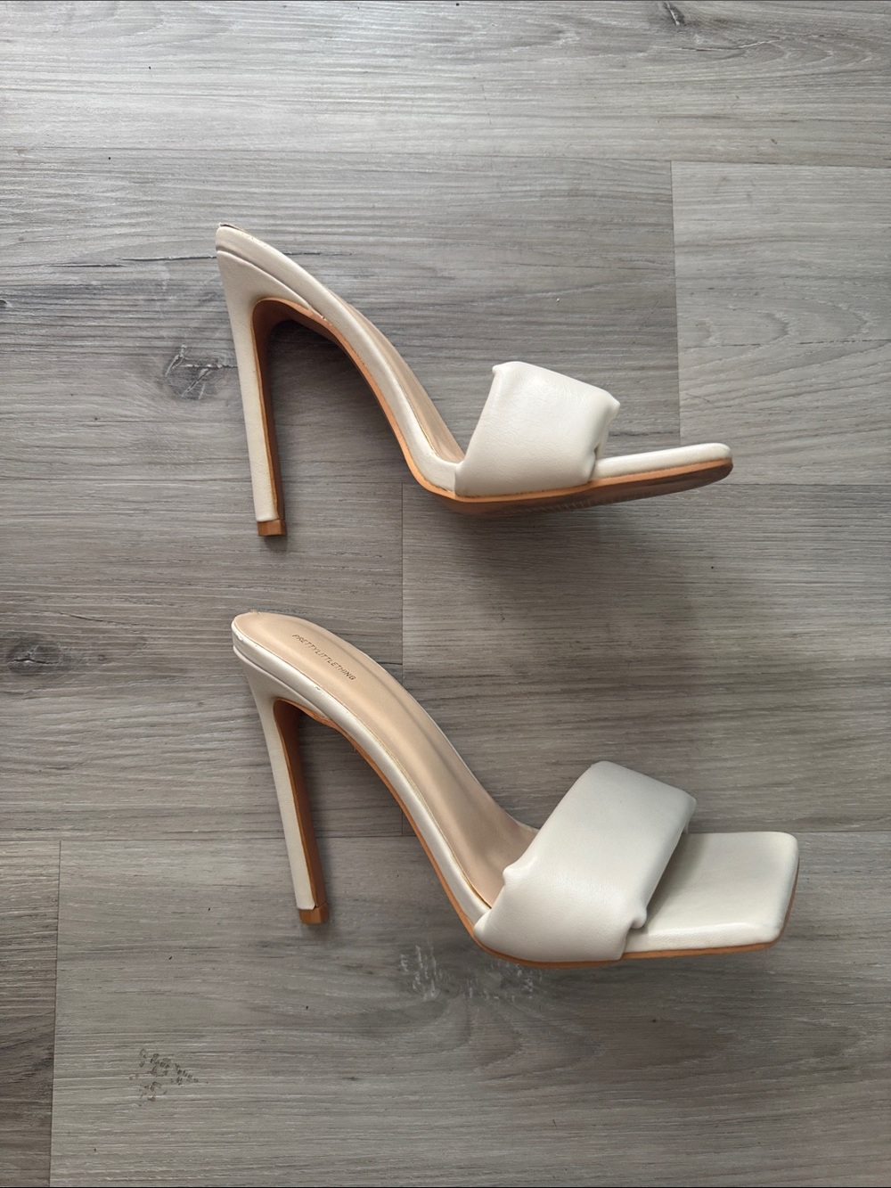 Pretty little thing square toe stiletto mules